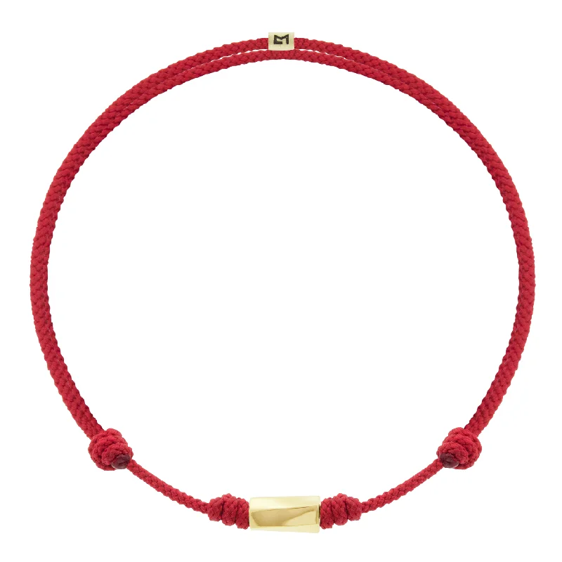 Large Twisted Hexagon on Red Cord Bracelet