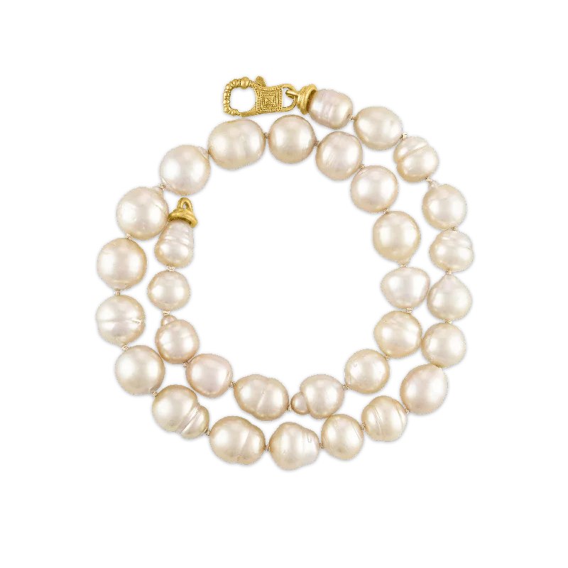 Golden South Sea Pearl Strand with Fibula Clasp