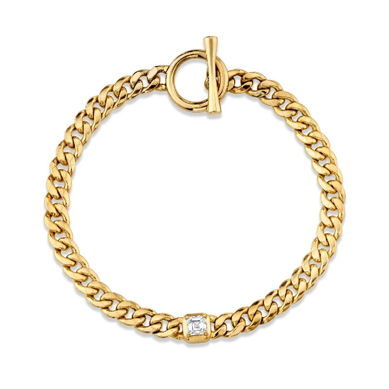 Queen Asscher Cut Diamond Hollow Cuban Bracelet | Ready to Ship