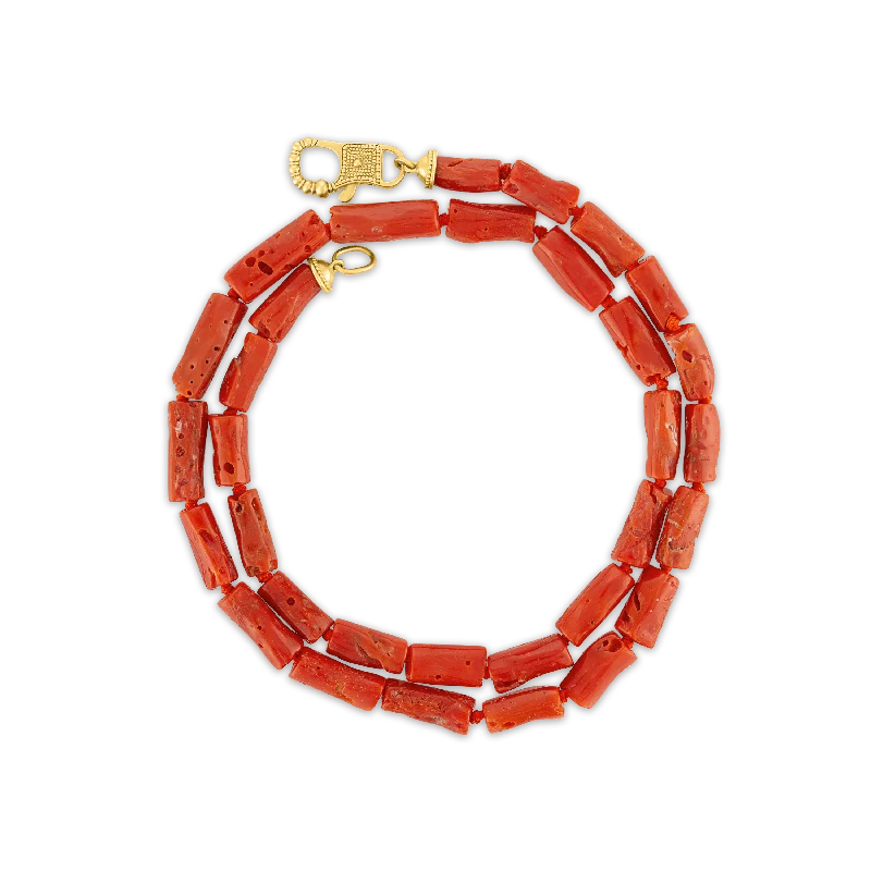 Antique Coral Strand with Fibula Clasp