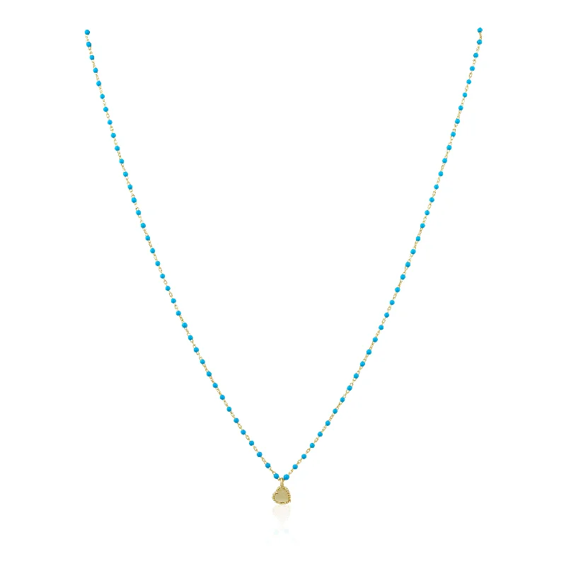 Elsa Mini Heart Necklace Turquoise