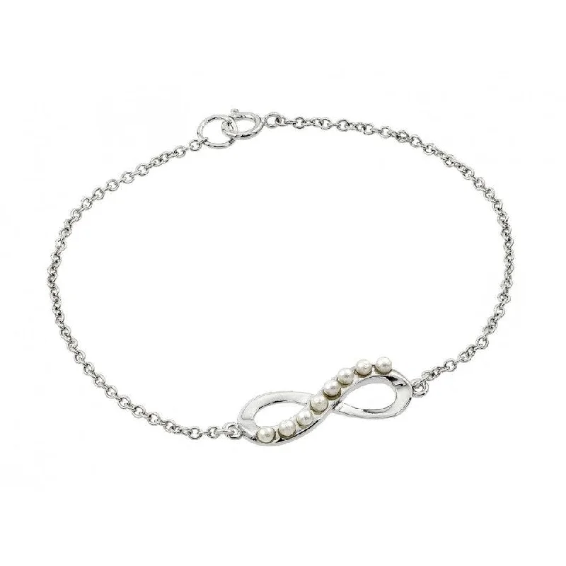 Silver 925 Rhodium Plated Infinity CZ Bracelet - BGB00196