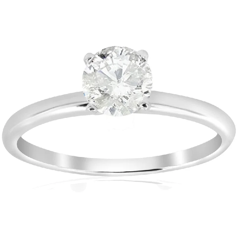 14k White Gold 5/8 ct TDW Diamond Solitaire Engagement Ring