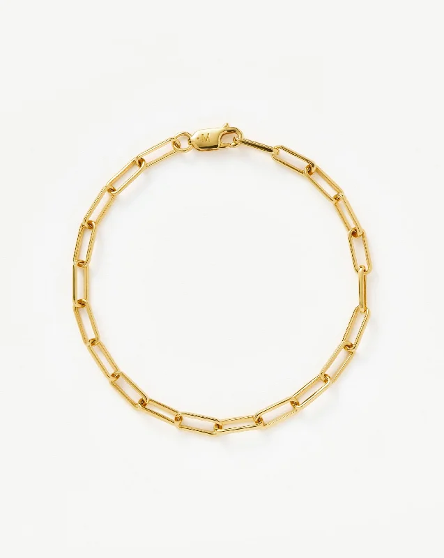 Classic Mini Paperclip Chain Bracelet | 18k Gold Plated