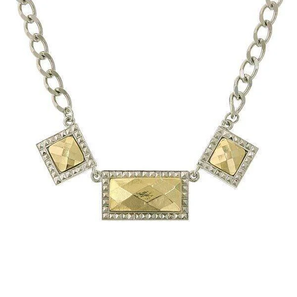 1928 Jewelry Fusion Lux 3 Horizontal  Necklace 16" + 3" Extender