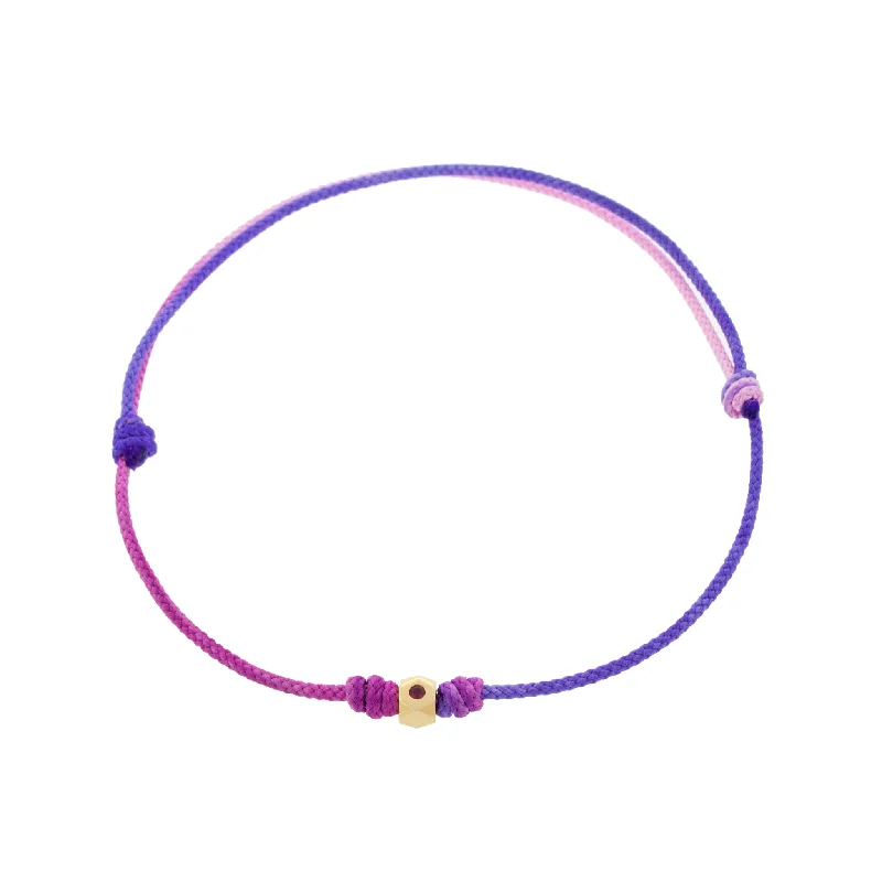 Flat Tetra with Ruby on a Purple Ombre Cord Bracelet