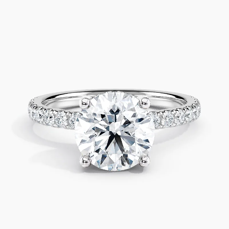 Auriya 14k-White Gold Lab Grown Round Hidden-Halo Diamond Engagement Ring 0.80 to 5.30 ct. tw. (F-G VS)