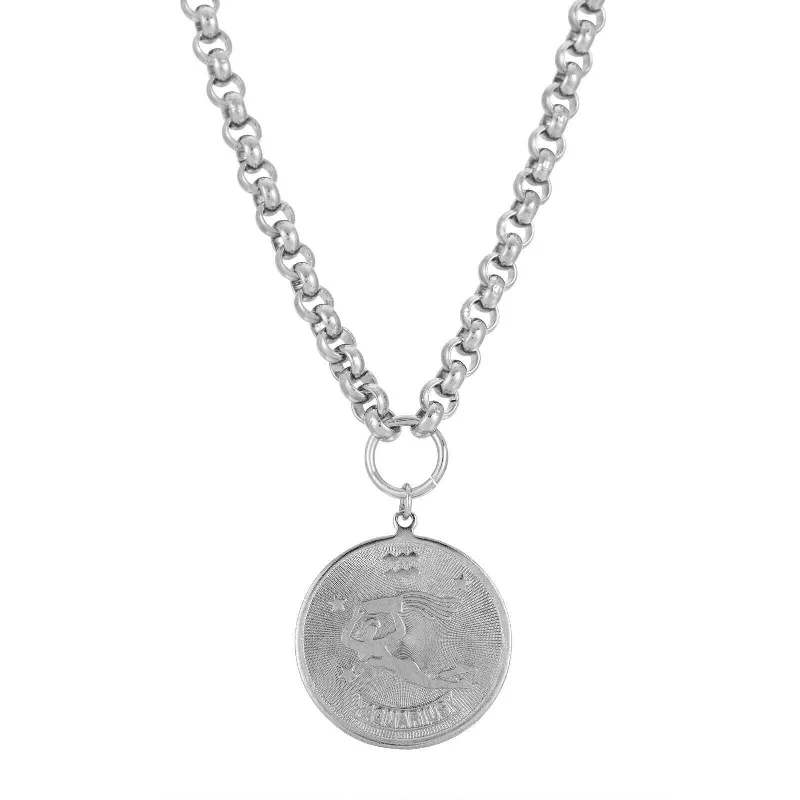 1928 Jewelry Round Zodiac Pendant Necklace 18"