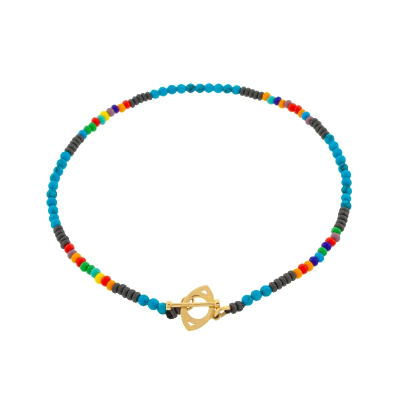 Evil Eye Toggle Clasp Single Wrap Bracelet