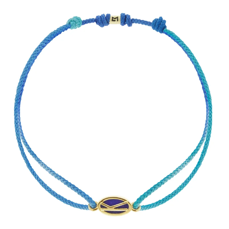 Small Lapis Initial on Cord Bracelet