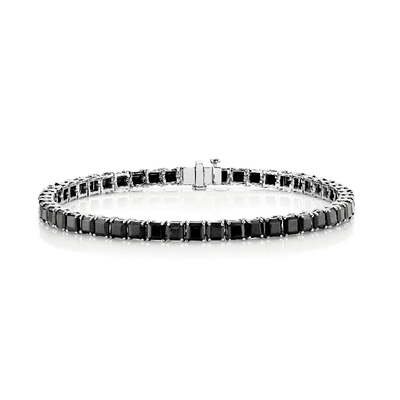 Kemet Asscher Cut Onyx Tennis Bracelet | Ready to Ship