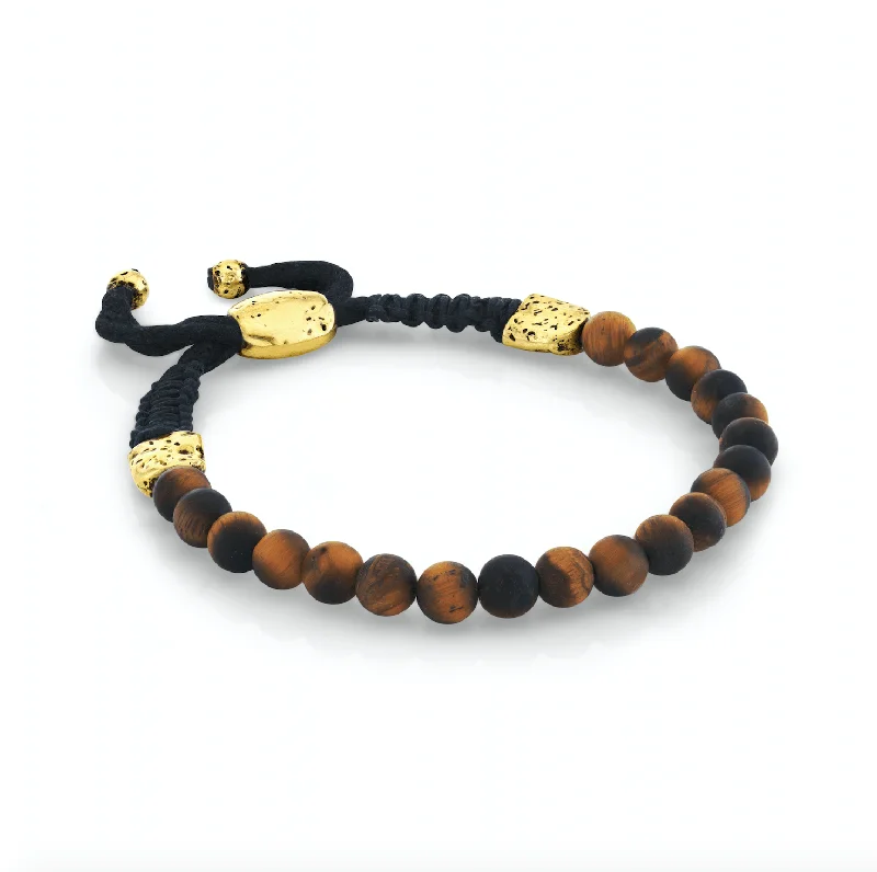 LH x JA Akasha Brown Tiger's Eye Mala Bead Gold Bracelet | Ready to Ship