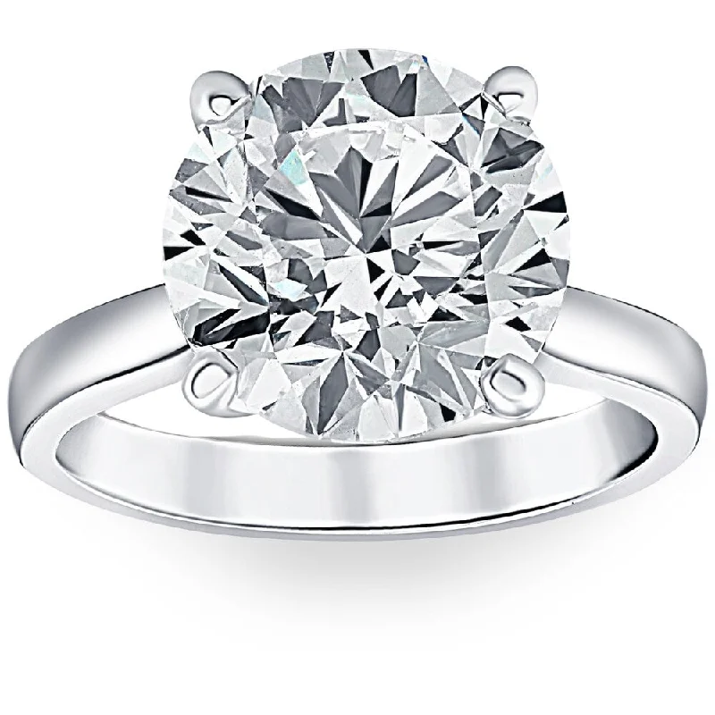 3 Ct Diamond Solitaire Lab Grown Engagement Ring in 14k White Gold