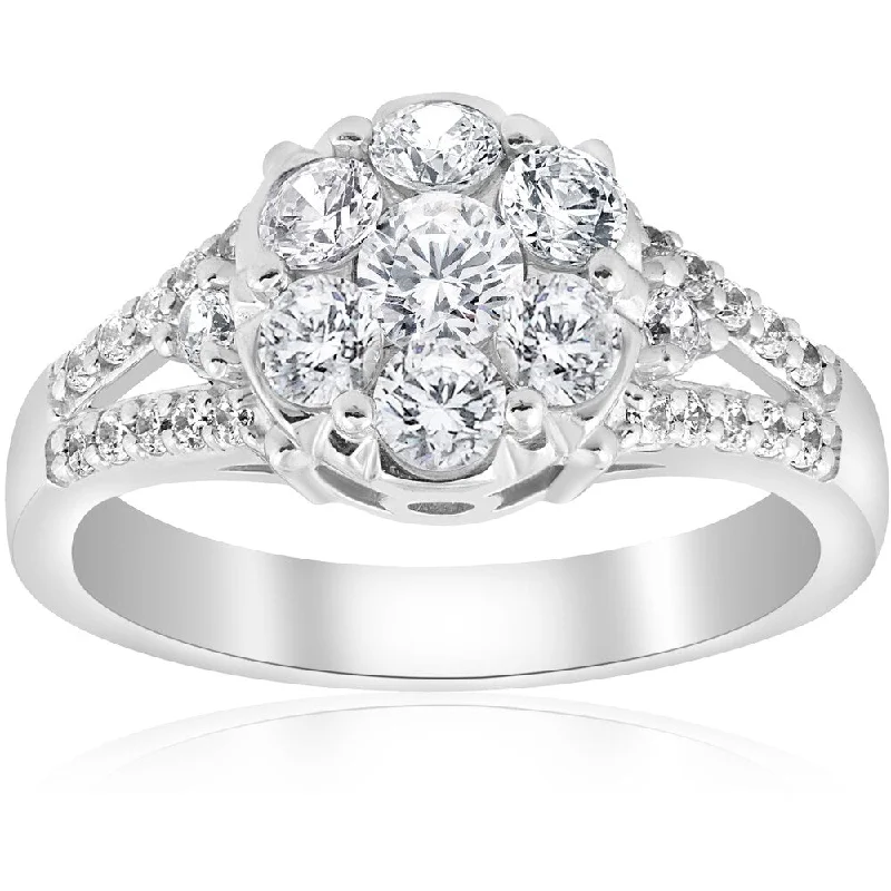 10K White Gold 1 ct TDW Diamond Engagement Ring