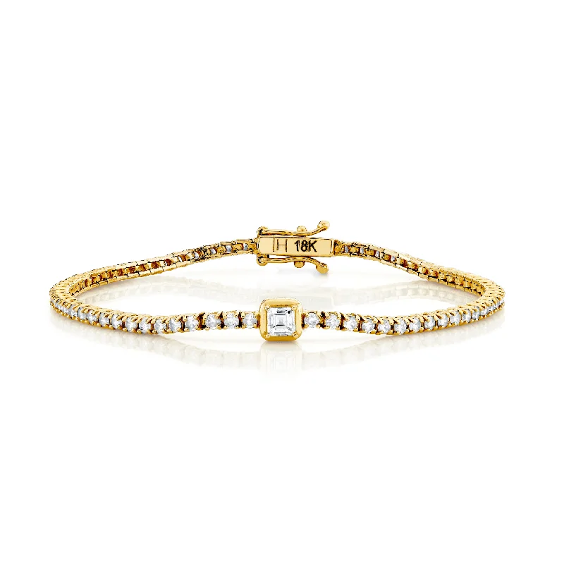 Asscher Mini Goddess Tennis Bracelet