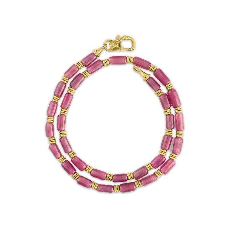 Ruby Bamboo Chain with Fibula Clasp