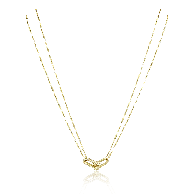 U Link Pave Necklace