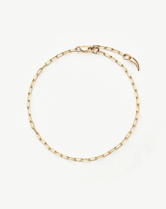 Fine Classic Paperclip Chain Bracelet | 14k Solid Gold