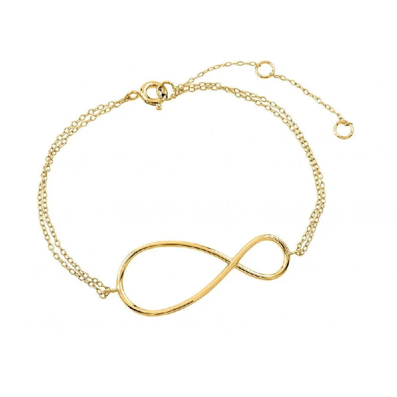 Silver 925 Gold Plated Exaggerated Infinity Sign Bracelet - STB00496GP