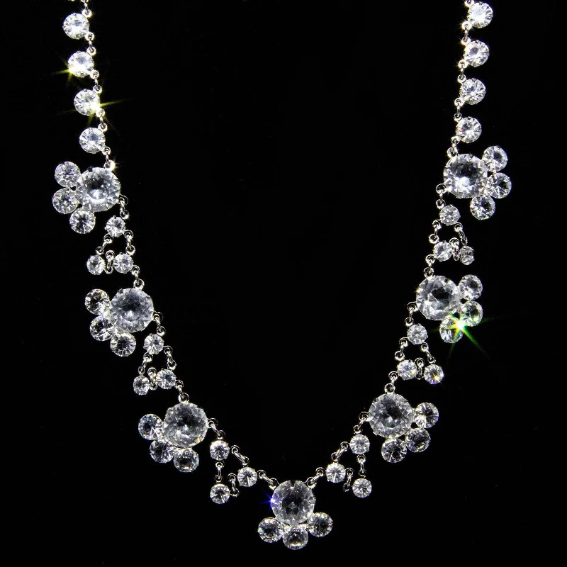 1928 Jewelry Vintage Austrian Crystal Drop Necklace 13"