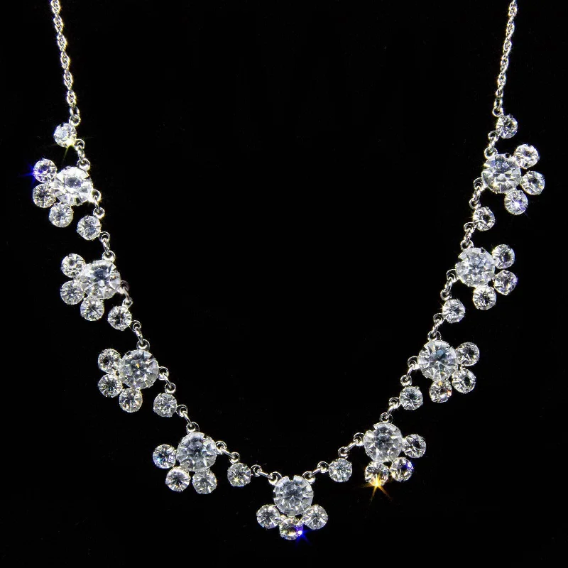 1928 Jewelry Round Vintage Austrian Crystal Drop Necklace 15"