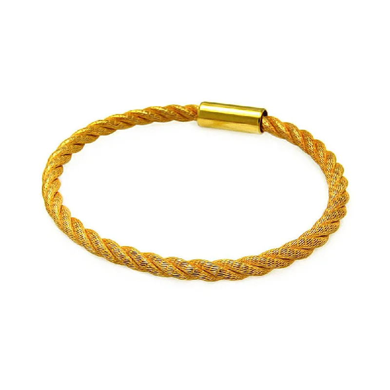 Silver 925 Gold Plated Rope Italian Bracelet - ITB00086GP