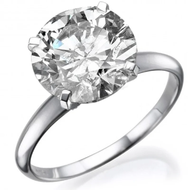 Massive 8.02 Ct Round Diamond Solitaire Engagement Ring 14k White Gold Enhanced