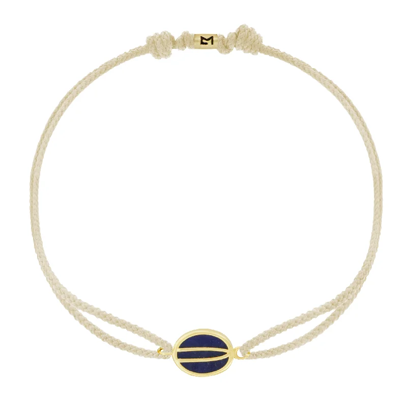 Large Lapis Initial Cord Bracelet