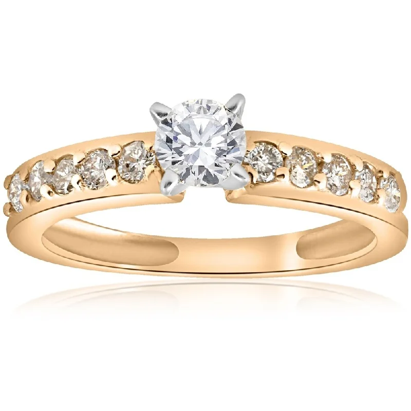 Pompeii3 14k Yellow Gold 5/8 TDW Diamond Engagement Ring - White