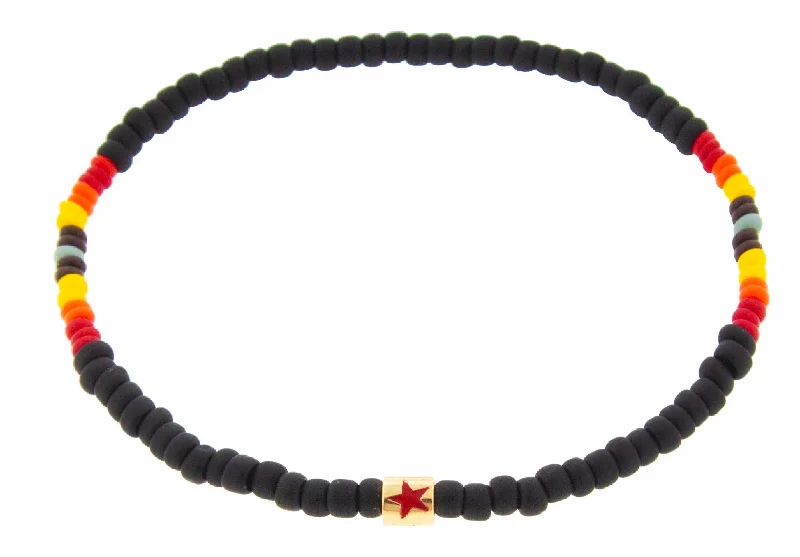 Red Star Short Roll Tribal Beaded Bracelet