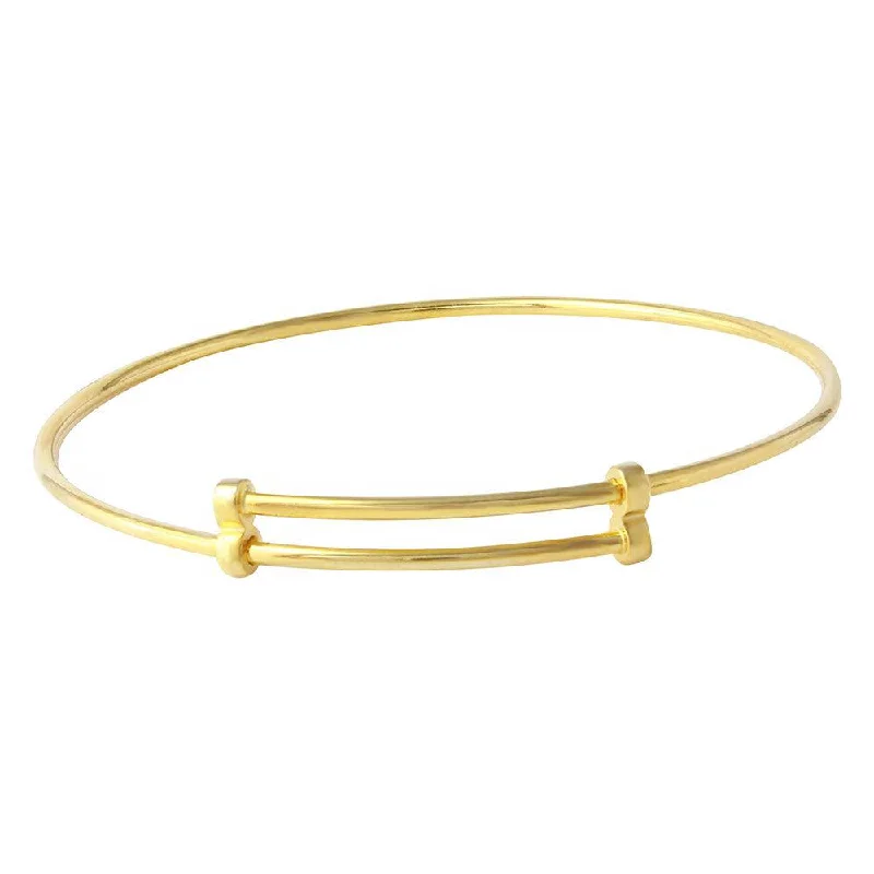 Silver 925 Gold Plated Adjustable Bangle Bracelet - DIB00003GP