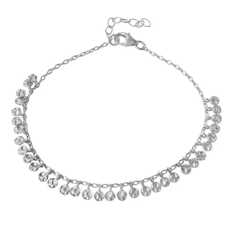 Rhodium Plated 925 Sterling Silver Confetti Link Bracelet - DIB00013RH