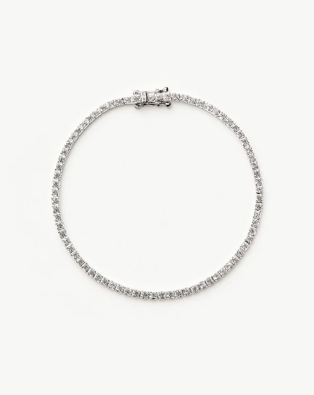 Fine Diamond Tennis Bracelet - Size S | 14k Solid White Gold Lab Grown Diamonds