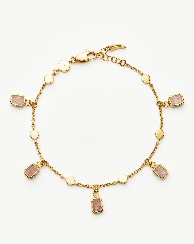 Lena Charm Bracelet | 18ct Gold Plated/Rhodochrosite