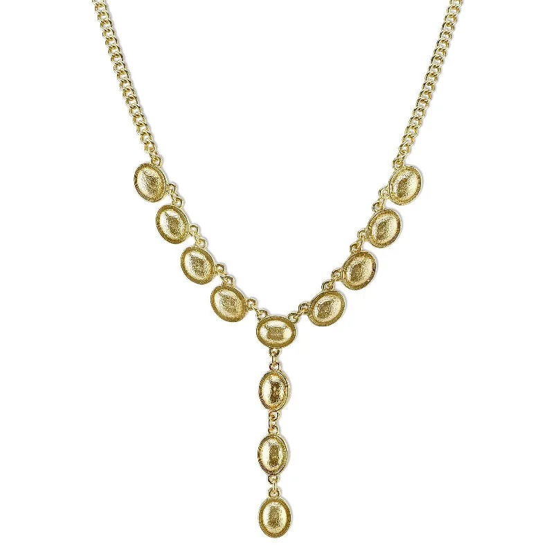 2028 Jewelry Genevieve Gold Oval Link Y-Necklace 16" + 3" Extender