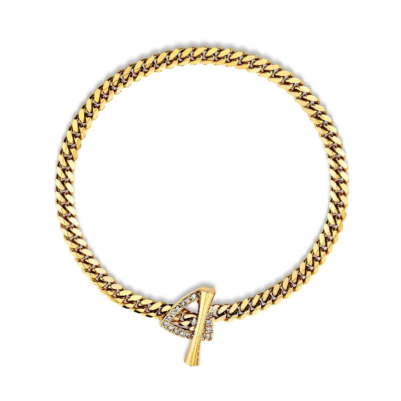 Pavé Diamond Mini Trillion Toggle Bracelet | Ready to Ship